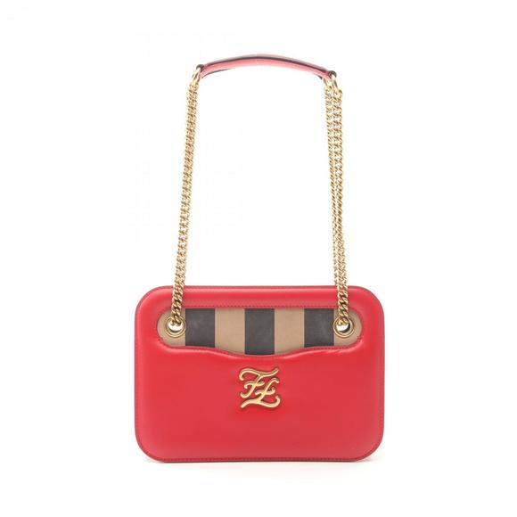 FENDI Red Leather Shoulder Bag - Picture 1 of 9